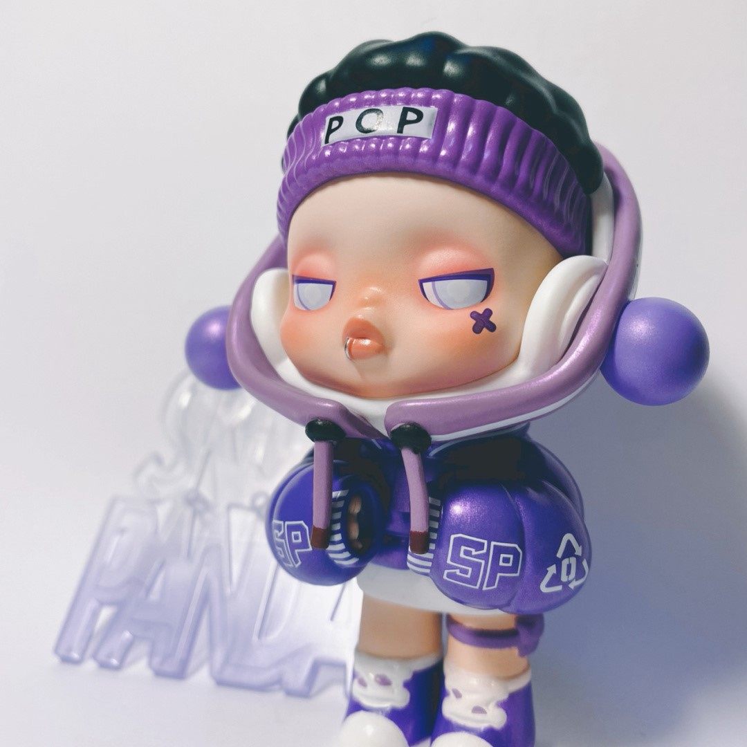 正品泡泡玛特skullpanda熊喵热潮盲盒紫酷确认款公仔收藏手办摆件