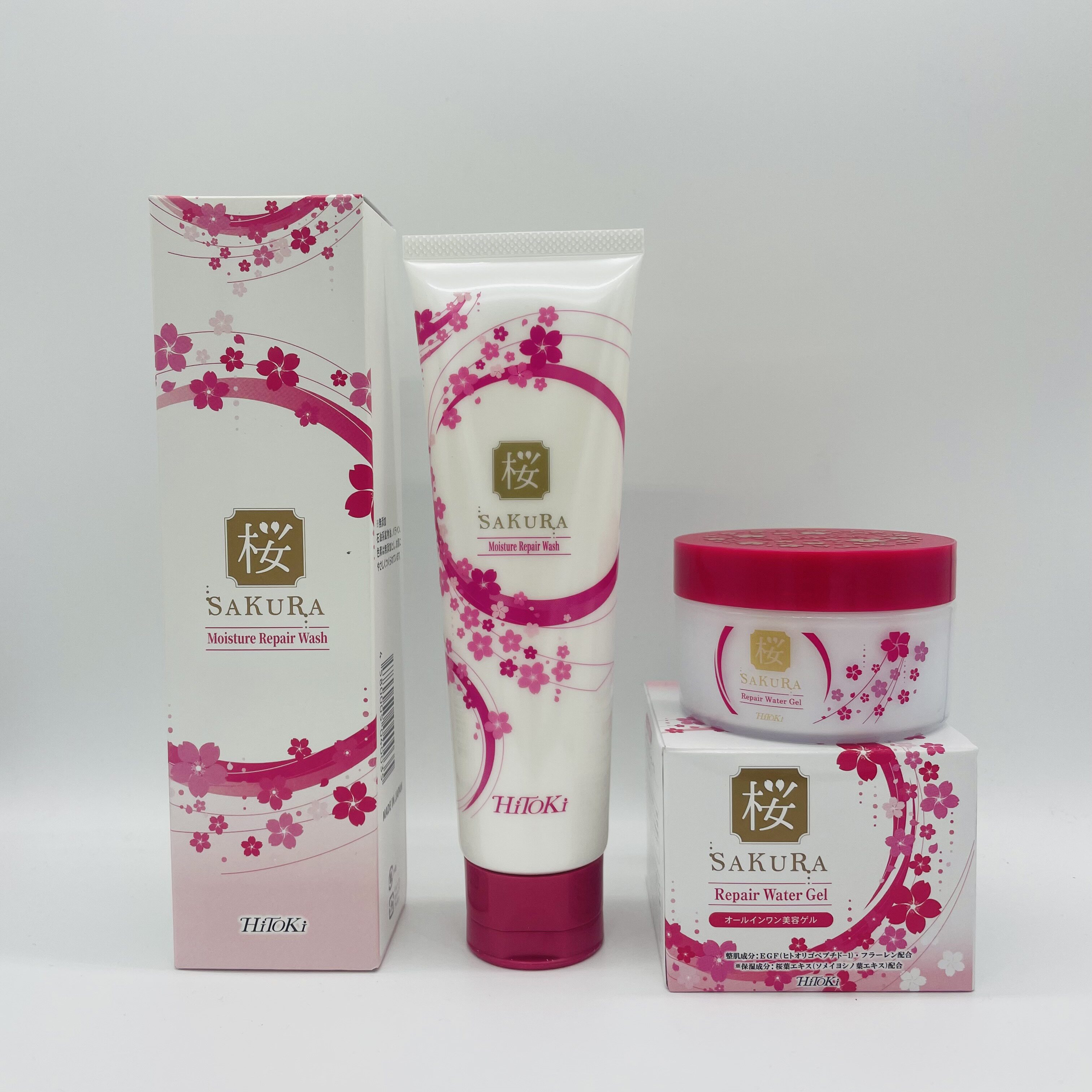 日本 hitoki樱花出水霜 sakura六合一保湿补水霜 100g