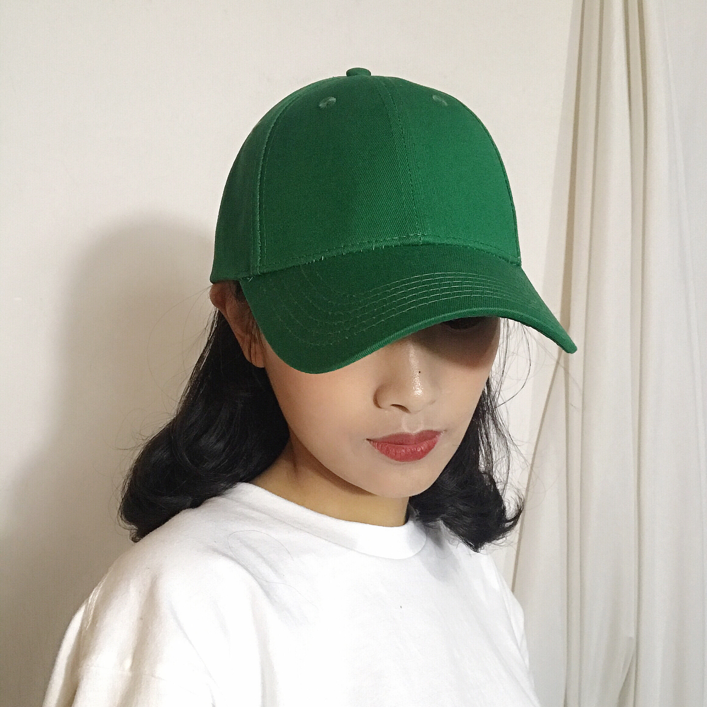 绿帽子男 绿色 生日礼物_墨绿色帽子纯色棒球帽男女四季基础款潮生日