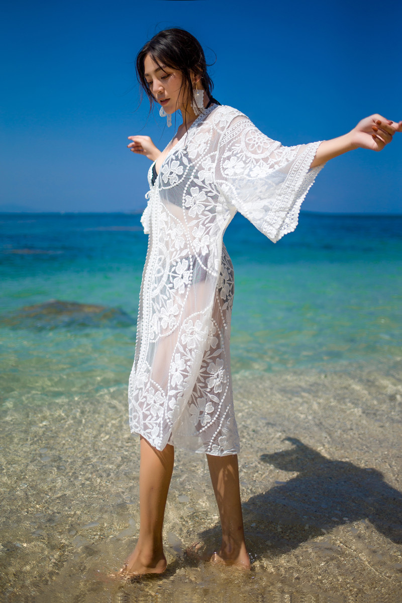 summer sexy beach long lace cardigan 蕾絲開衫外搭泳衣外套女在類目 運動/瑜伽/健身/球迷用品, 游泳, 游泳裝備, 沙灘外套中 - 來自Buy2taobao.com提供專業的淘寶代購服務