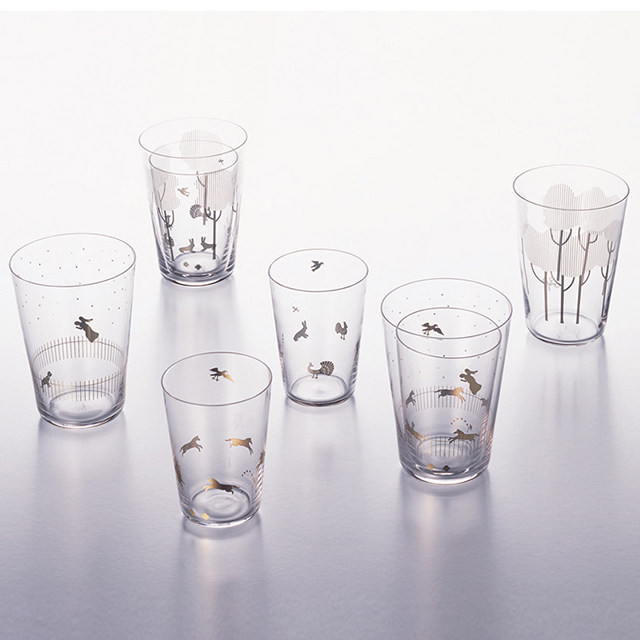 现货进口d-bros旋转木马欢乐巡游创意玻璃杯水杯果汁杯奶杯两只装