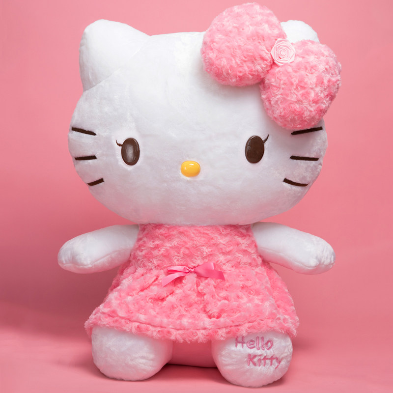 长亿 hello kitty公仔凯蒂猫毛绒玩具 玫瑰kitty布娃娃玩偶礼物女