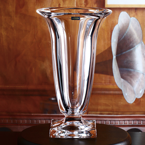 捷克进口bohemia水晶玻璃花瓶欧式简约客厅时尚插花器皿透明花器