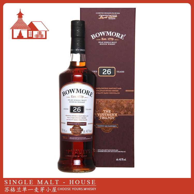 波摩26年葡萄酒桶单一麦芽威士忌 Bowmore 26 Vintner's Triology