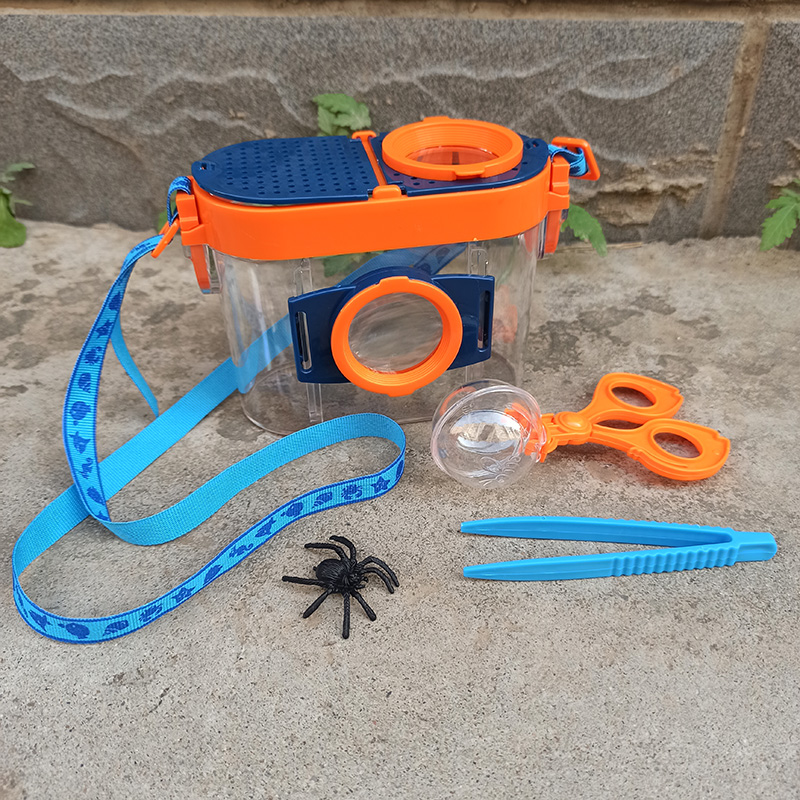 儿童昆虫观察盒玩具收集罐器户外探索放大镜小鱼蝴蝶网笼捕虫工具
