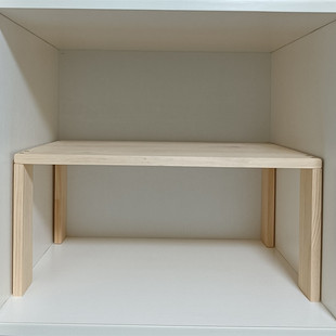 定制客厅免打孔柜子内分层收纳置物架松实木衣柜简易置物隔板神器