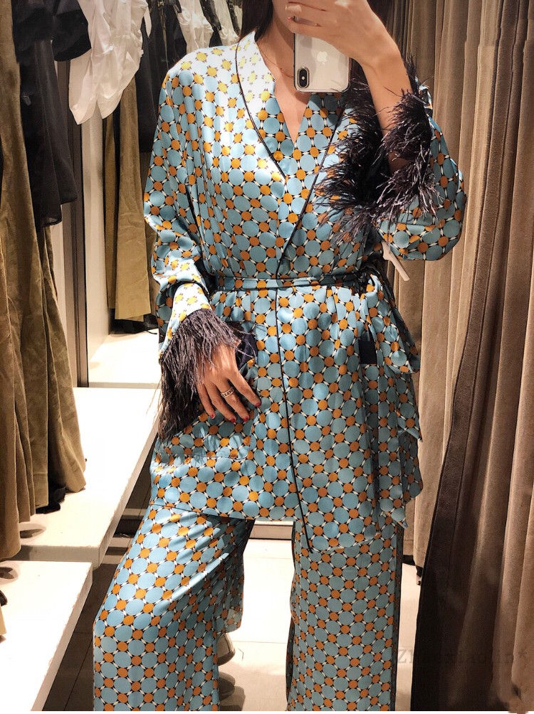 欧美印花流苏系带和服外套印花阔腿裤套装在类目 女装/女士精品, 衬衫中 - 来自Buy2taobao.com提供专业的淘宝代购服务
