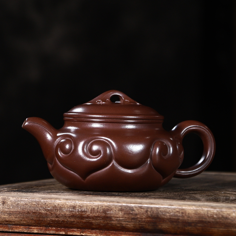 紫砂老壶台湾回流茶壶一厂文革名家顾景舟纯手工如意仿古壶老紫泥