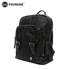 fourone2016新款夏季原创条纹男女双肩包学院风休闲旅行书包80080