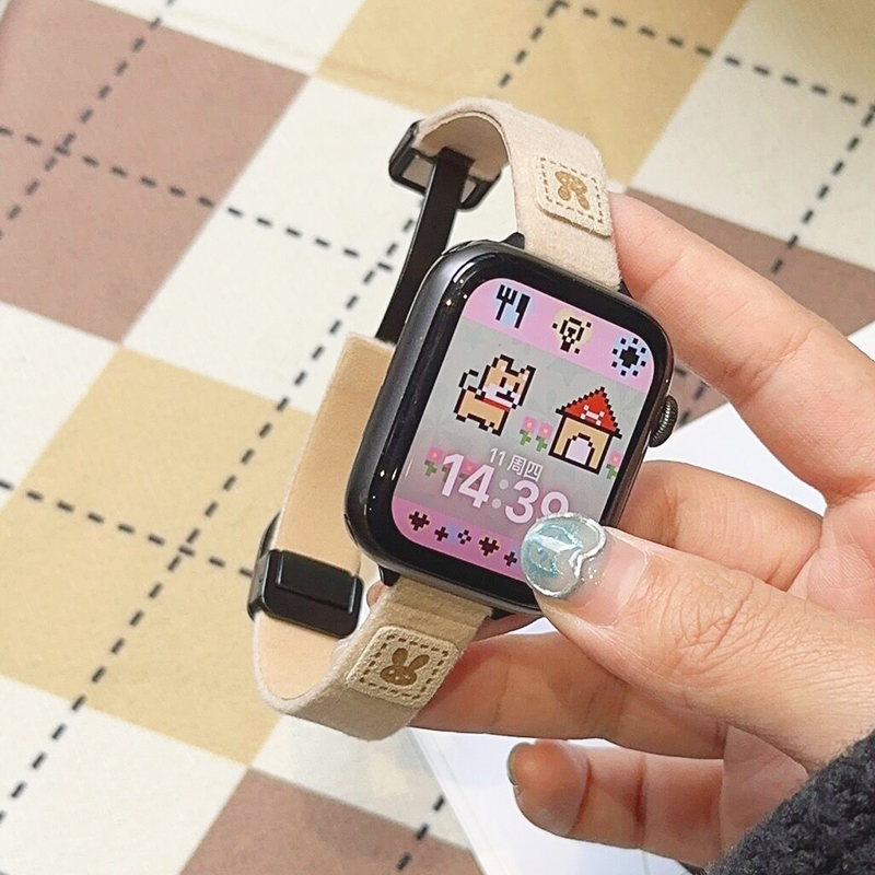 绒皮可爱兔子磁吸小蛮腰iwatch