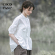 cococasa原创法式设计感纯棉文艺白色衬衫女2024夏新欧货宽松上衣