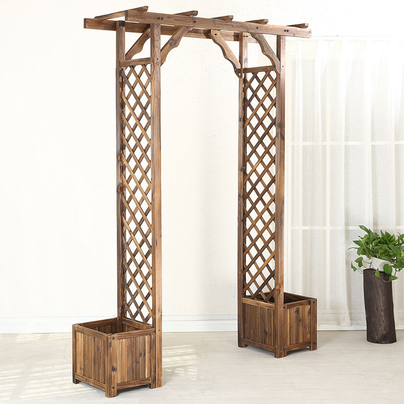 花园花架木拱门花园门葡萄架花架庭园园艺碳化防腐木爬藤花架