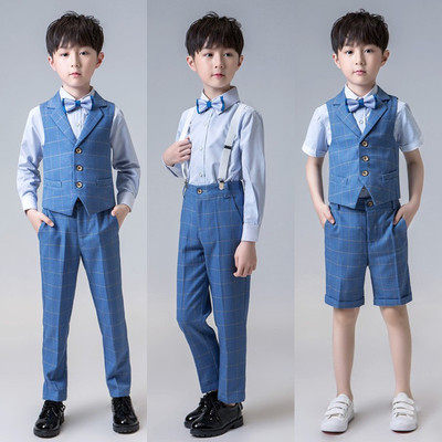 男童主持人小礼服钢琴服装儿童表演西装套装男孩演讲比赛演出服