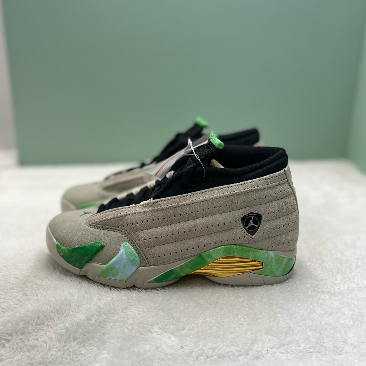 楠得体育air jordan 14 aj14 x alealimay联名翡翠灰绿dj1034-200