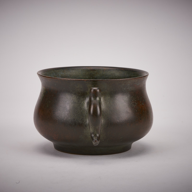 铜炉大师陈巧生 早期作品 鱼耳彝炉 巧生炉 仿宣德铜炉