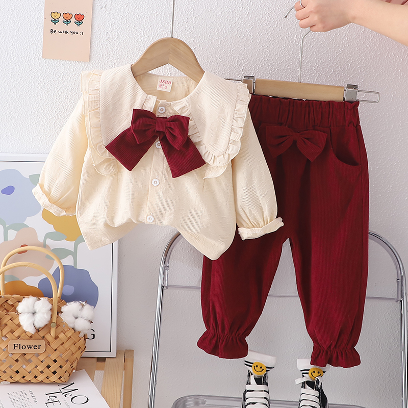 女童套装春季儿童秋季两件套宝宝洋气卫衣休闲裤子春装婴幼儿衣服