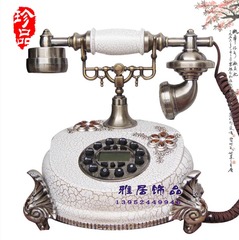 丽盛树脂田园创意电话机欧式古董电话机仿古电话机手绘仿古电话机