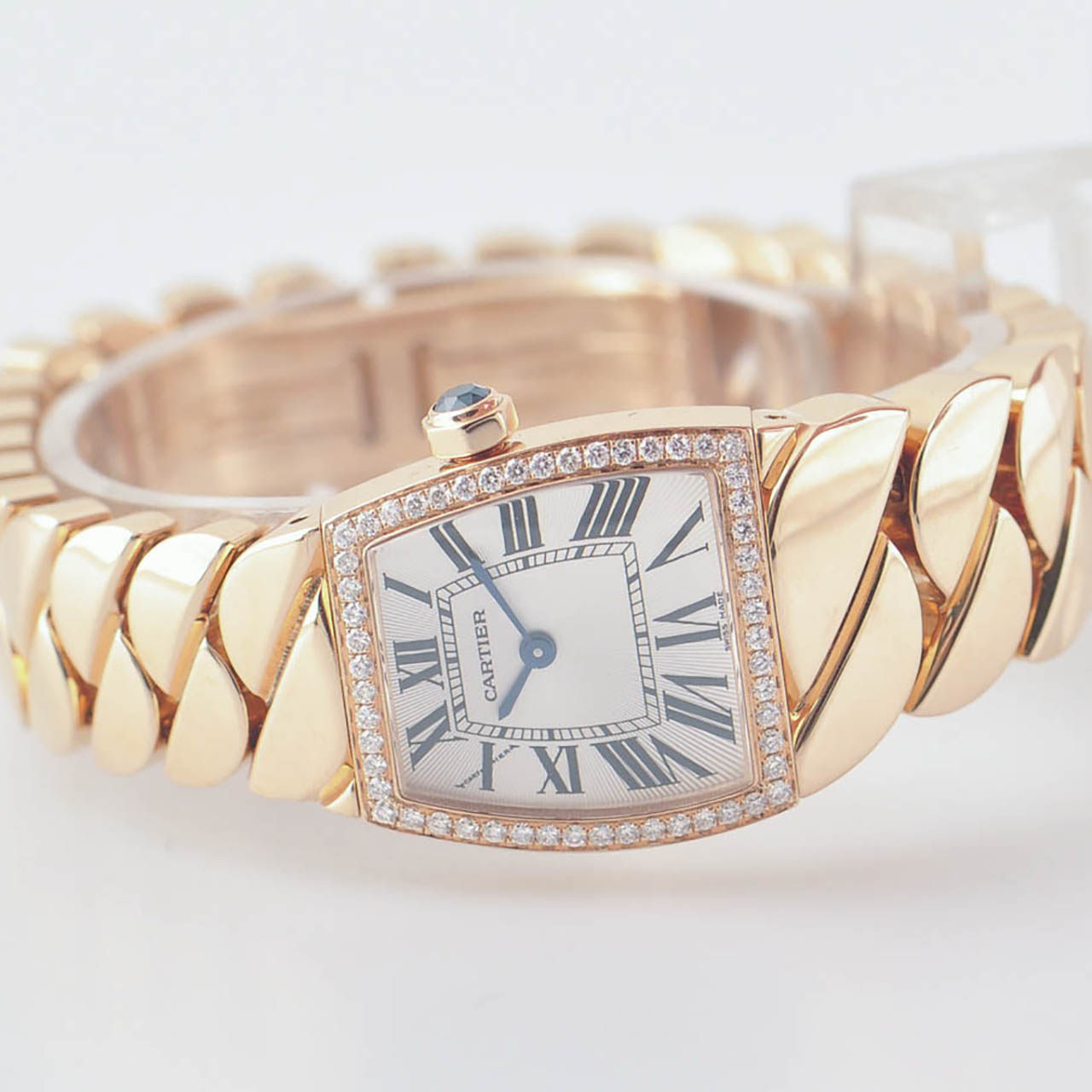 [9.5新]卡地亚女士18k玫瑰金石英表