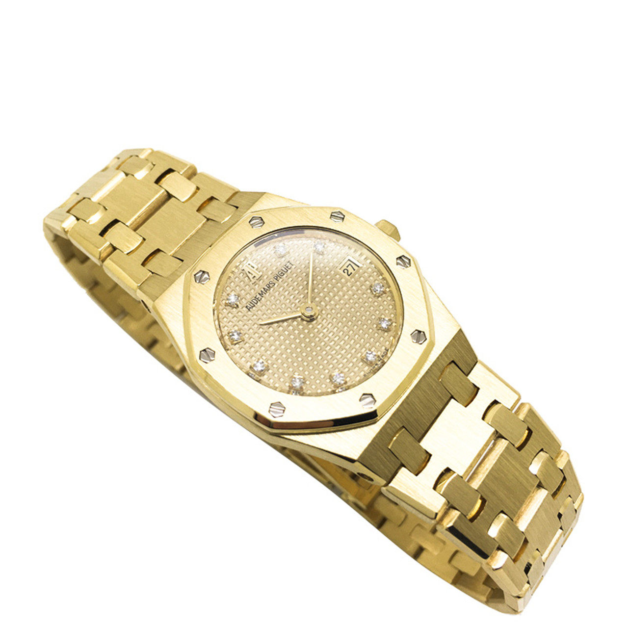 [9.0新]爱彼audemars piguet女士18k黄金石英腕表皇家橡树系列