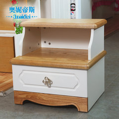 奥妮帝斯实木床头柜白蜡木美式乡村储物板式床头柜单抽屉卧室家具