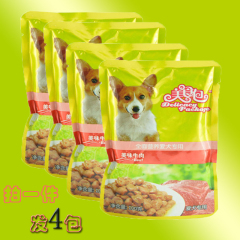 宠物乐狗鲜封包罐头犬用湿粮狗零食美食包牛肉鲜封包100g*4泰迪