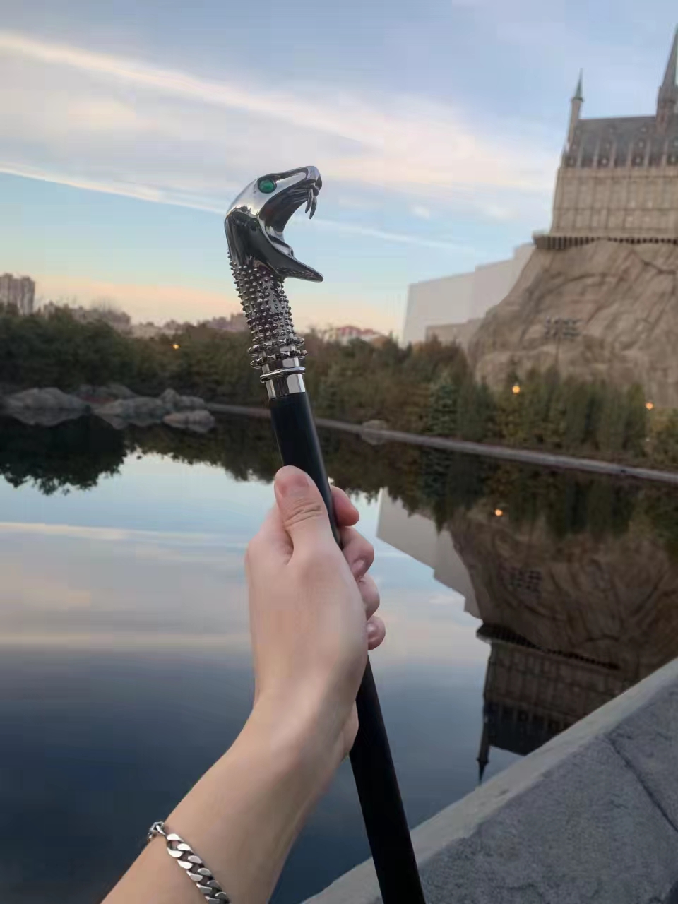 哈利波特北京环球影城正版卢修斯蛇杖蛇头权杖卢修斯魔杖组合手杖