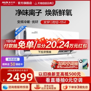 奥克斯空调挂机1匹新一级冷暖两用变频家用空调卧室官方旗舰优轩