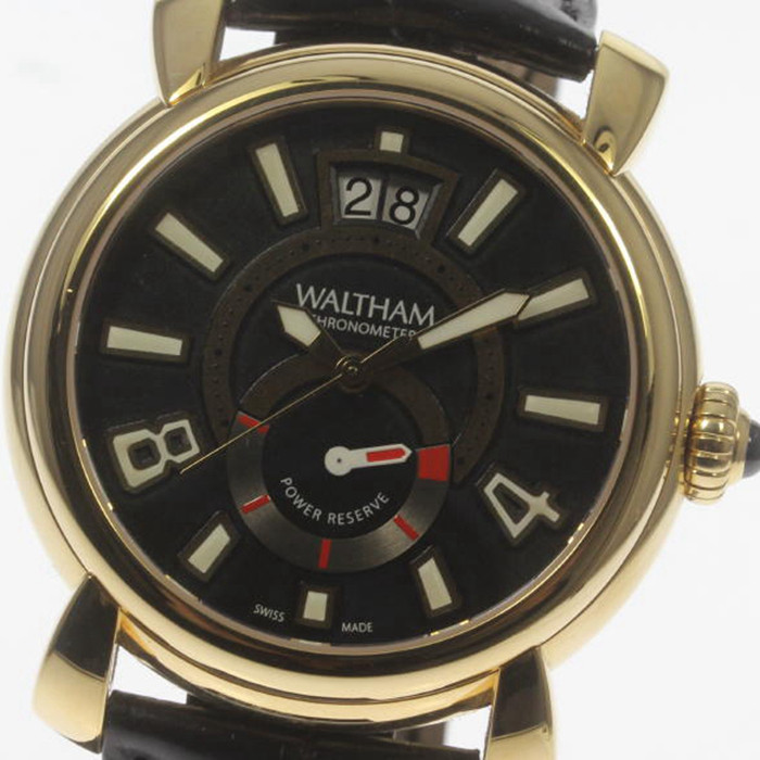 waltham华生18k黄金男表自动机械sw39二手表瑞士原装正品男士手表_不