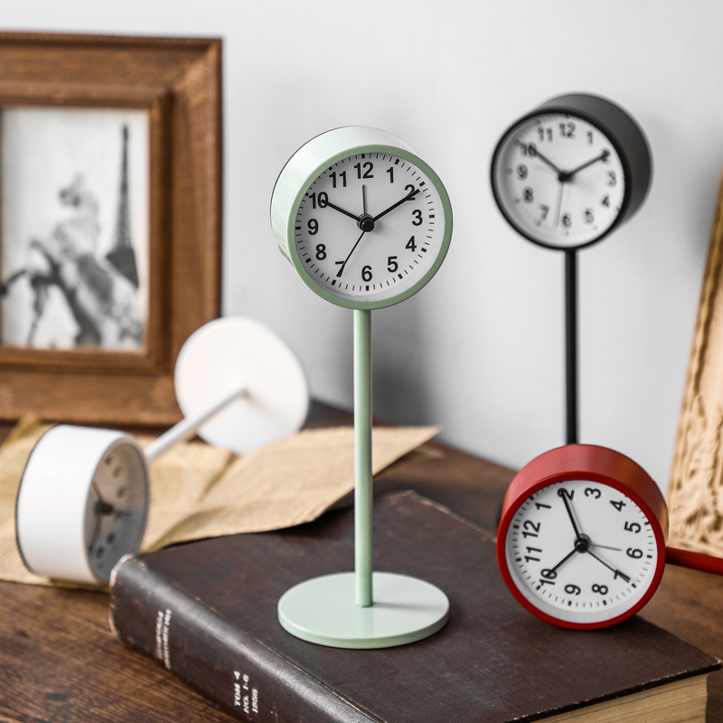 闹钟简约北欧风格学生用静音床头钟表