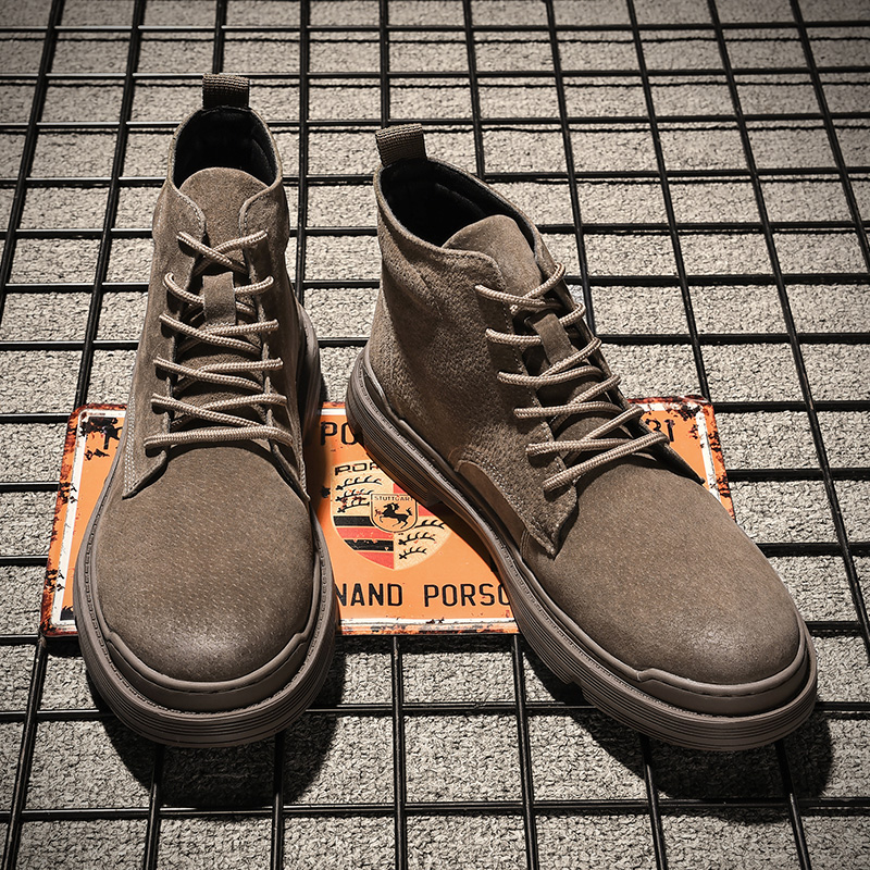 Men's Spring 2020 new pattern Korean Edition Gaobang genuine leather Riding boots British style Trend Versatile Tooling boots Bootsin the Men's Shoes, Boots category - from Buy2taobao.com to provide professional Taobao agent buy service