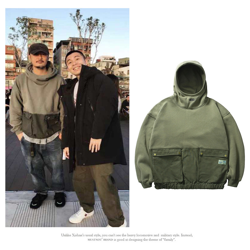 madness wtaps mdns 潮牌日系余文乐连帽卫衣男多口袋刺绣连帽衫