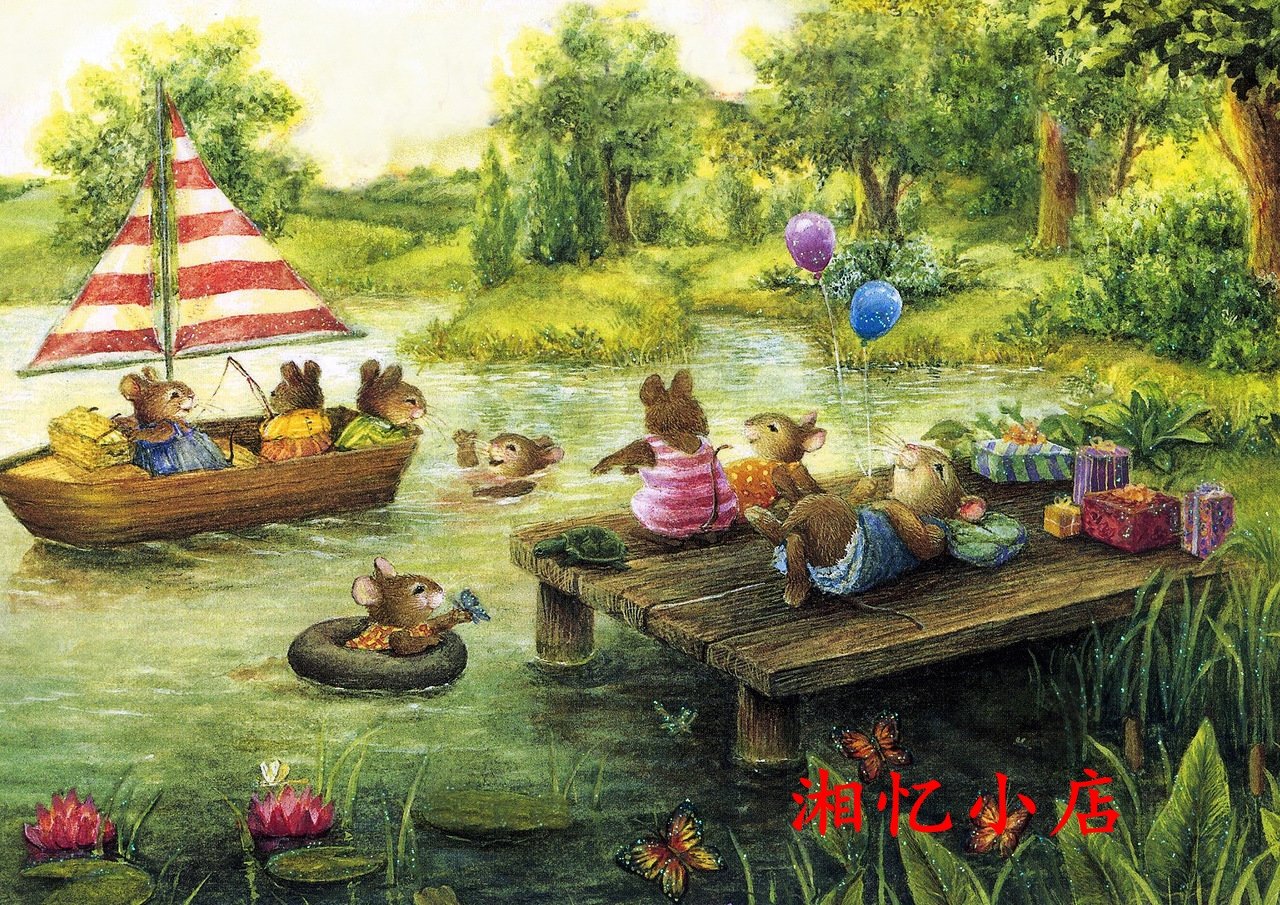 印花新款dmc纯棉绣线十字绣卡通油画温馨兔子十字绣套件