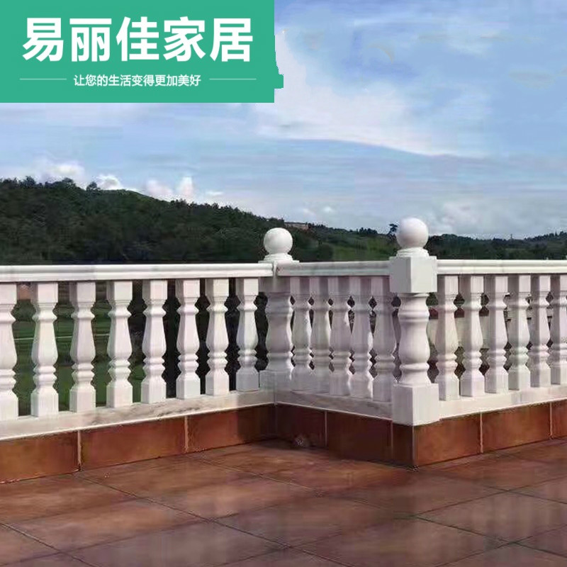 易丽佳大理石栏杆室外楼梯扶手欧式别墅阳台护栏罗马柱四方立柱花已售