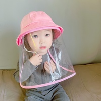 0岁防 疫婴儿防飞沫帽子儿童防护帽宝宝渔夫帽隔离帽夏新生儿外出