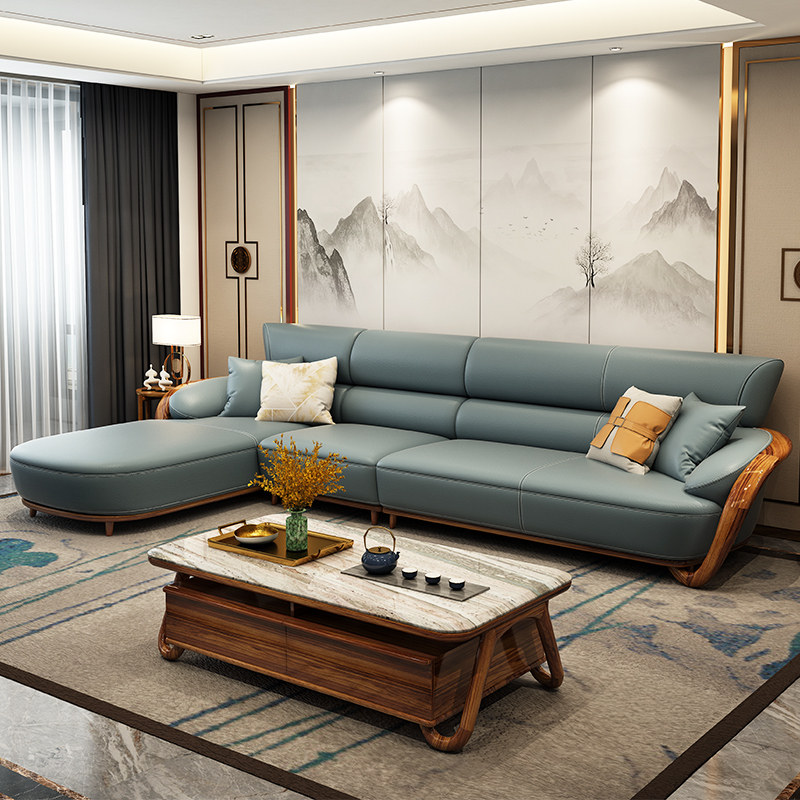 乌金木新中式全实木沙发组合高端套房