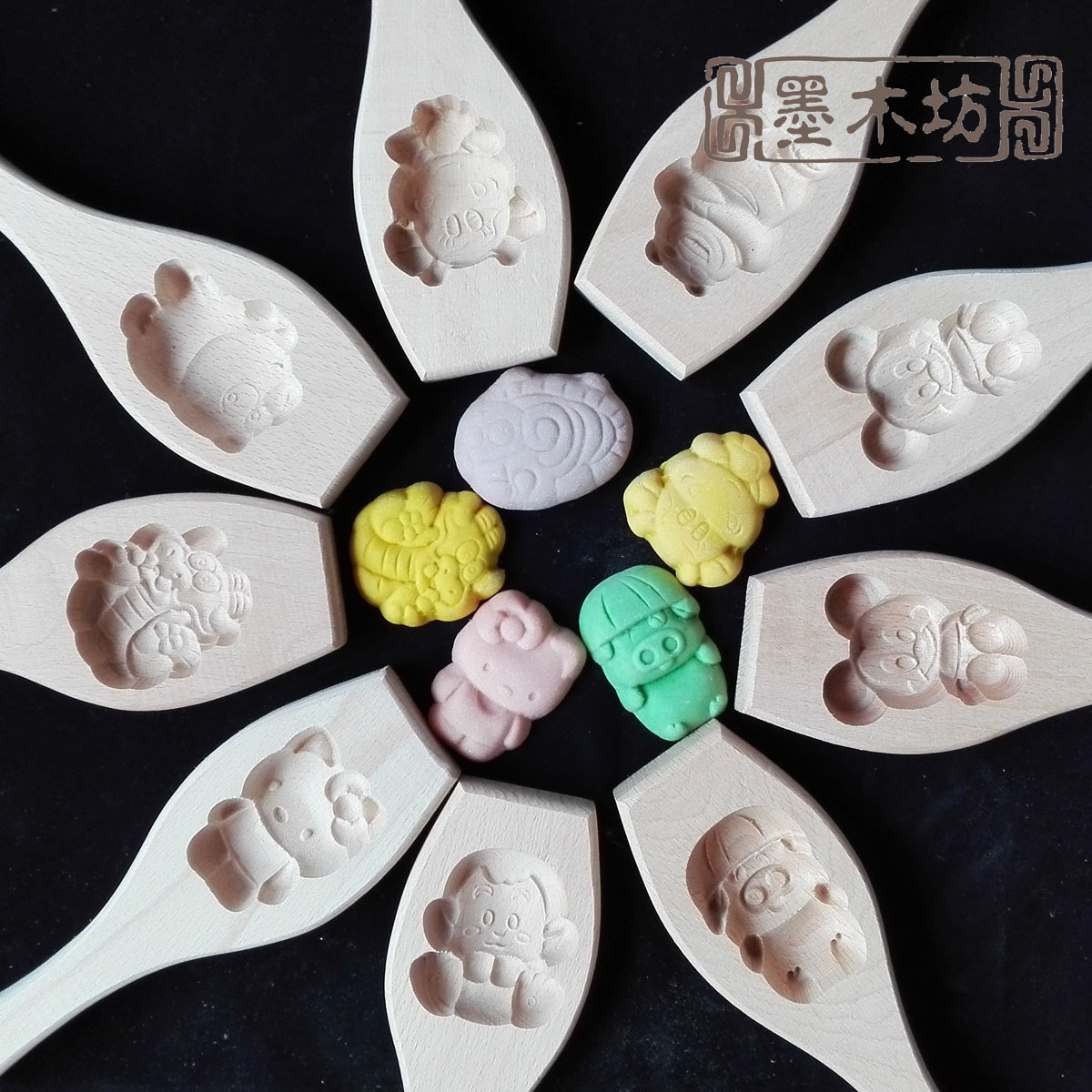 面食模具巧果木质diy模具月饼手工制作模具 绿豆南瓜烘焙模具桃酥