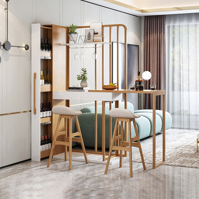现代简约家用客厅伸缩吧台酒柜屏风间厅柜玄关隔断靠墙转角吧台桌