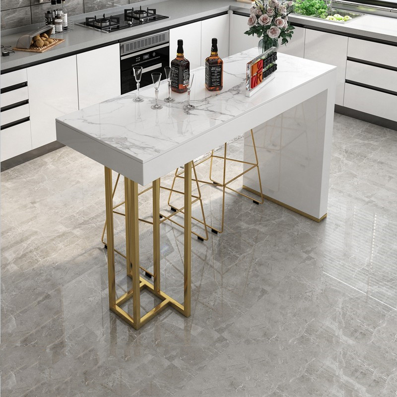 现代轻奢大理石岩板吧台桌家用餐吧台客厅隔断开放式厨房中岛台