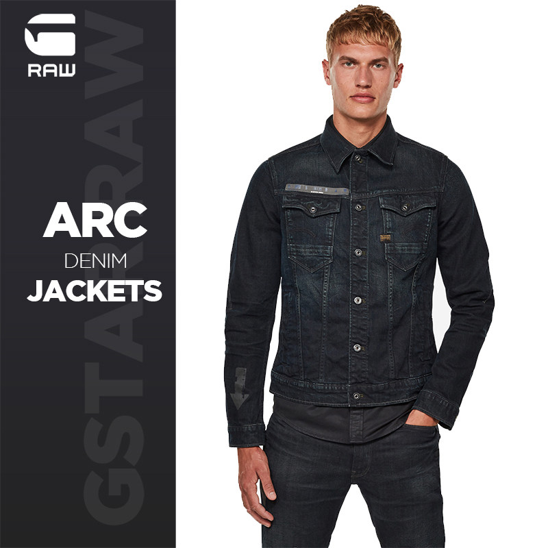 g-star raw2020春秋男士arc 3d进阶弯刀潮流牛仔夹克d17717