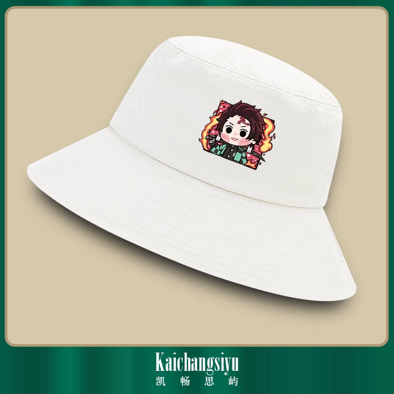 动漫鬼灭之刃联名卡通动漫男女情侣秋冬定制休闲盆帽遮阳帽渔夫帽