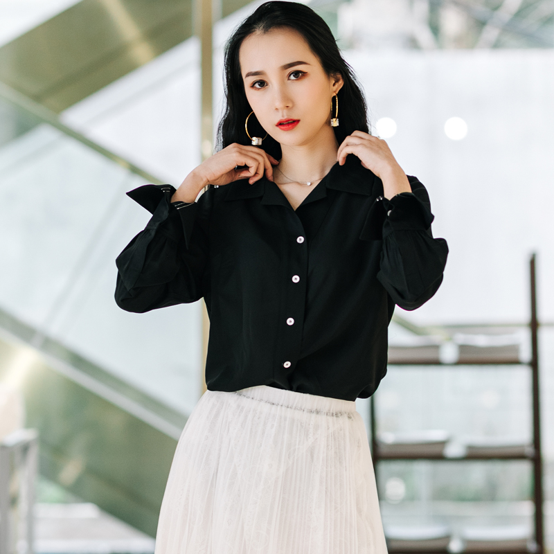 Spring spring dress 2021 new pattern temperament Versatile black shirt A small minority Western style Show thin jacket 81111G3057in the Women's clothing/Boutique , Shirt category - from Buy2taobao.com to provide professional Taobao agent buy service