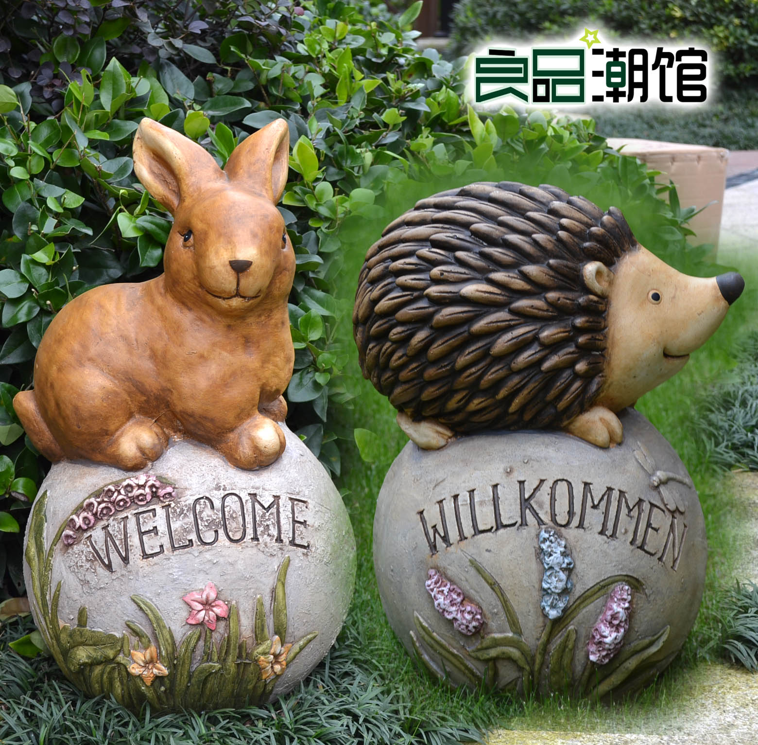 户外园艺刺猬兔装饰品美式花园阳台庭院布置别墅草坪造景园林摆件|msdalam kategori Aksesori rumah, hiasan - dari Buy2taobao.com untuk memberikan perkhidmatan ejen Taobao profesional membeli