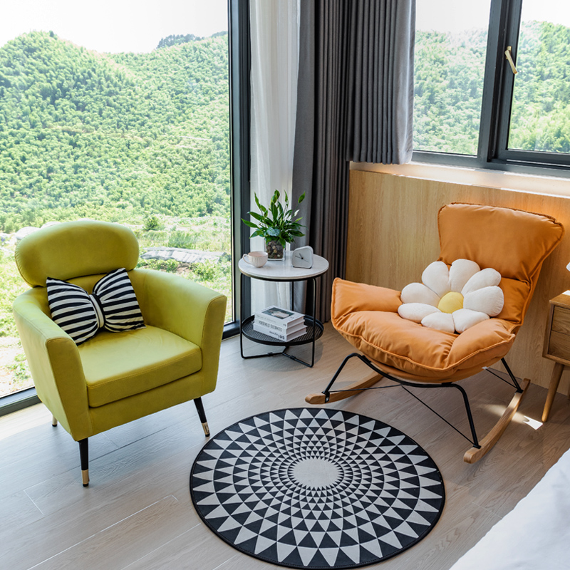 北欧阳台茶几小桌椅组合三件套装一桌两椅轻奢现代民宿休闲沙发椅