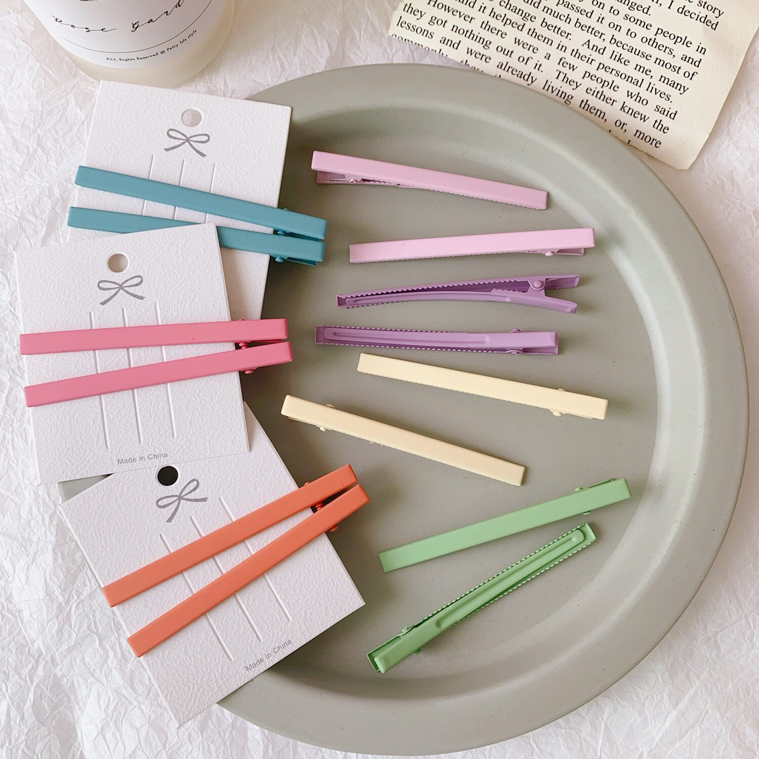 韩国气质鸭嘴夹发夹磨砂纯色边夹刘海边夹马卡龙糖果色新网红发夹