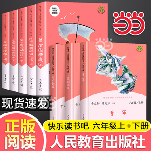 当当网正版书籍 人教版快乐读书吧六年级上下册套装共8册人民教育出版社童年爱的教育小英雄雨来鲁滨逊漂流尼尔斯鹅爱丽丝汤姆索亚