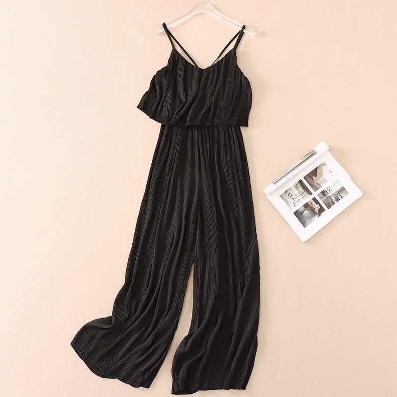 9淘宝新品jucy judy夏季连体裤套装女气质修身雪纺花色阔腿裤juop421b