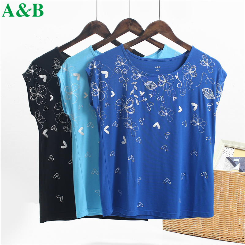 AB Short sleeved modal mom Summer wear T-shirt middle age the elderly Western style T-shirts Easy grandma singleton jacketin the Women's clothing/Boutique , Large size women category - from Buy2taobao.com to provide professional Taobao agent buy service