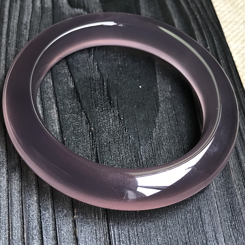 天然巴西帝王紫玛瑙玉髓手镯老料海洋冰透原石男女款一物一图