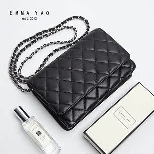 gucci絎縫手袋雙g EMMA YAO 女式鏈條包 絎縫羊皮小香包真皮迷你小包時尚斜挎單肩包 手袋