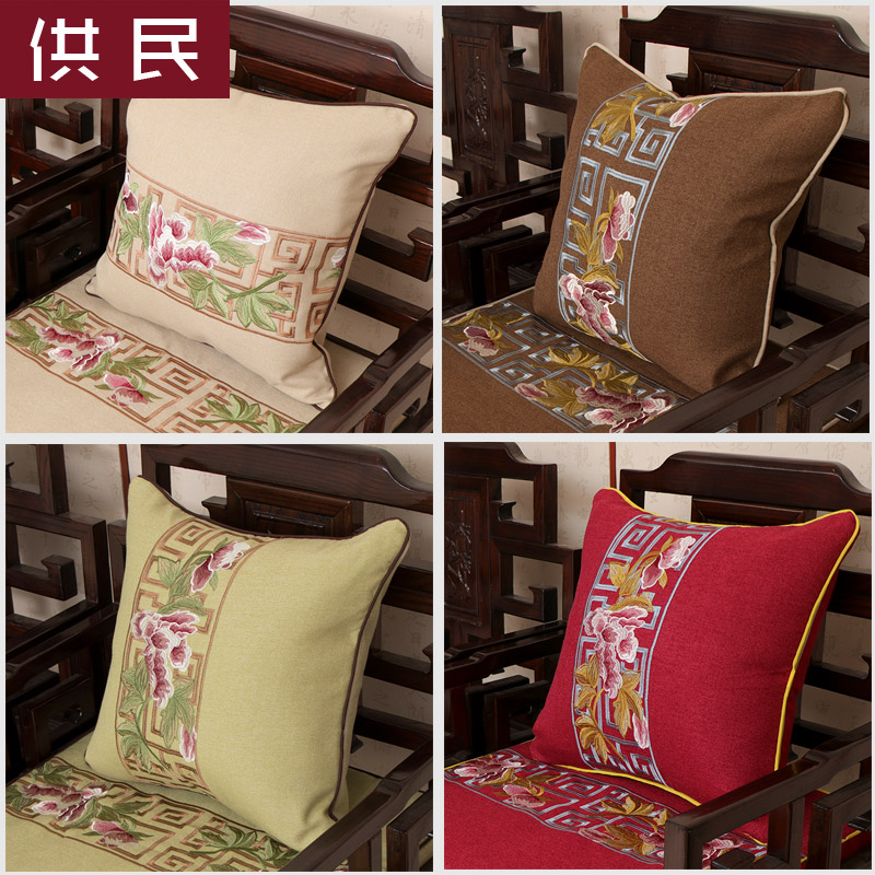 新中式抱枕靠垫套 红木沙发腰枕靠背含芯 客厅抱枕靠枕套可定做